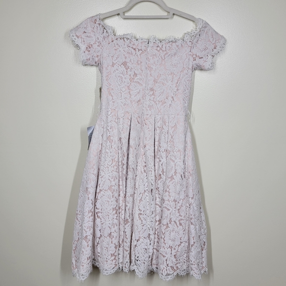 NWT Eliza J off shoulder lace fit and flare white dress size 2 - Picture 3 of 11